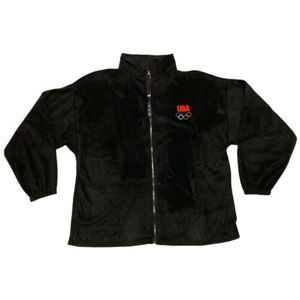 USA Olympics VTG Navy Full Zip Sweater Fleece Mens Size XXL Made In USA